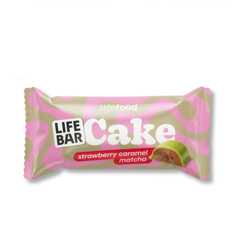 Nyhed: LifeBar Cake Strawberry Caramel Matcha – øko