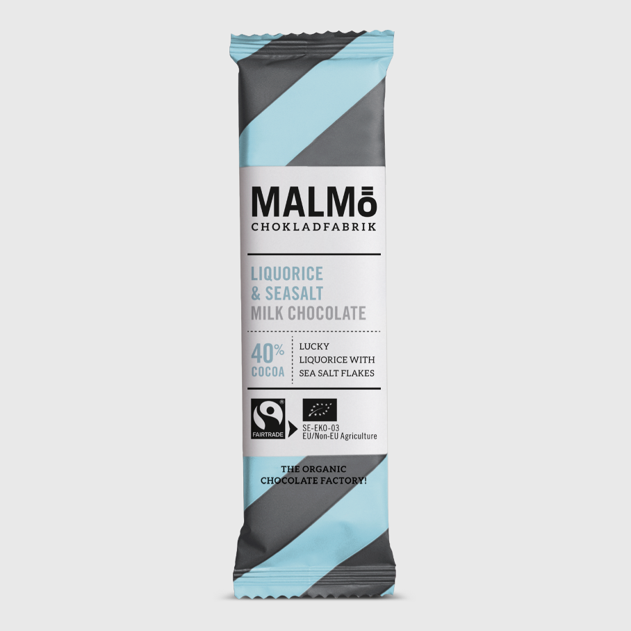 Malmö Bar Milk Chocolate Licorice & Sea Salt