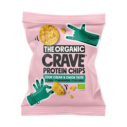 Veganske Protein Chips m Sour Cream & Onion